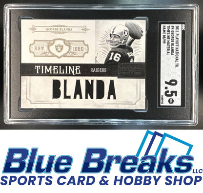 2011 Panini Playoff National Treasures George Blanda #4 Timeline Materials Custom Names 88/99 Relic SGC 4