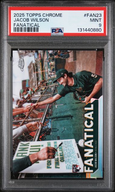 2025 Topps Chrome - Jacob Wilson - Baseball - Oakland Athletics - Fanatical - #FAN23 - PSA 9