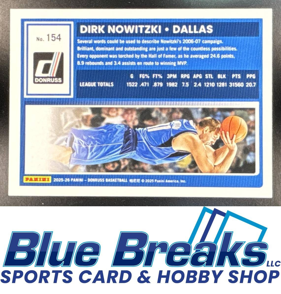 2025-26 Panini Donruss Refractor Dirk Nowitzki 05/25 #154 Basketball Maverick