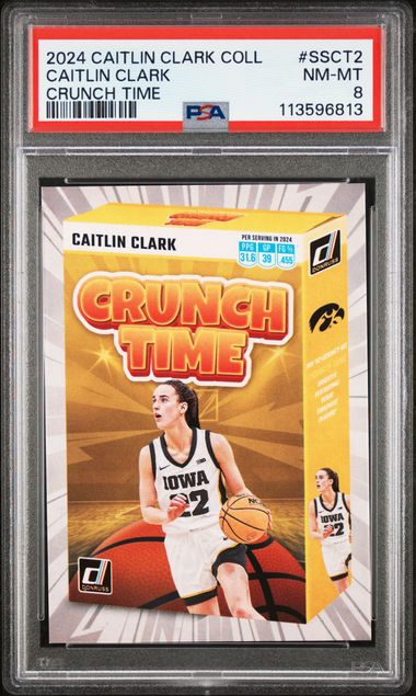 2024 Panini - Donruss - Caitlin Clark Collection - Crunch Time - Caitlin Clark - #SS-CT2 - PSA 8 - basketball - Hawkeyes - Fever