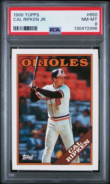 1988 Topps - Cal Ripken Jr - #650 - PSA 8 - baseball - Orioles