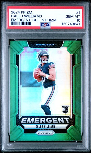 2024 Panini - Prizm - Emergent - Green Prizm - Caleb Williams - RC - #1 - football - Bears