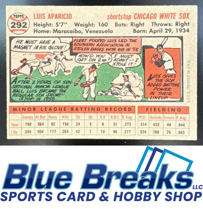 1956 Topps - Luis Aparicio [RC] #292 RC Chicago White Sox