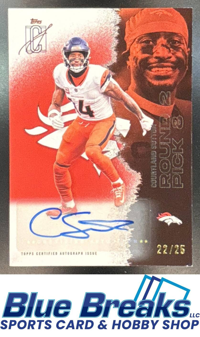 2025 Topps Signature Class Courtland Sutton #17 Auto Red 22/25 Denver Broncos