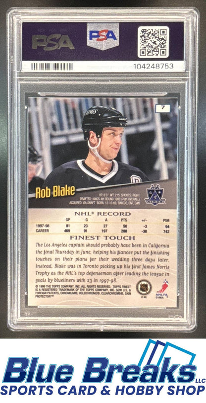 1998-99 Topps Finest Refractor Rob Blake #7 PSA 10 Los Angeles Kings