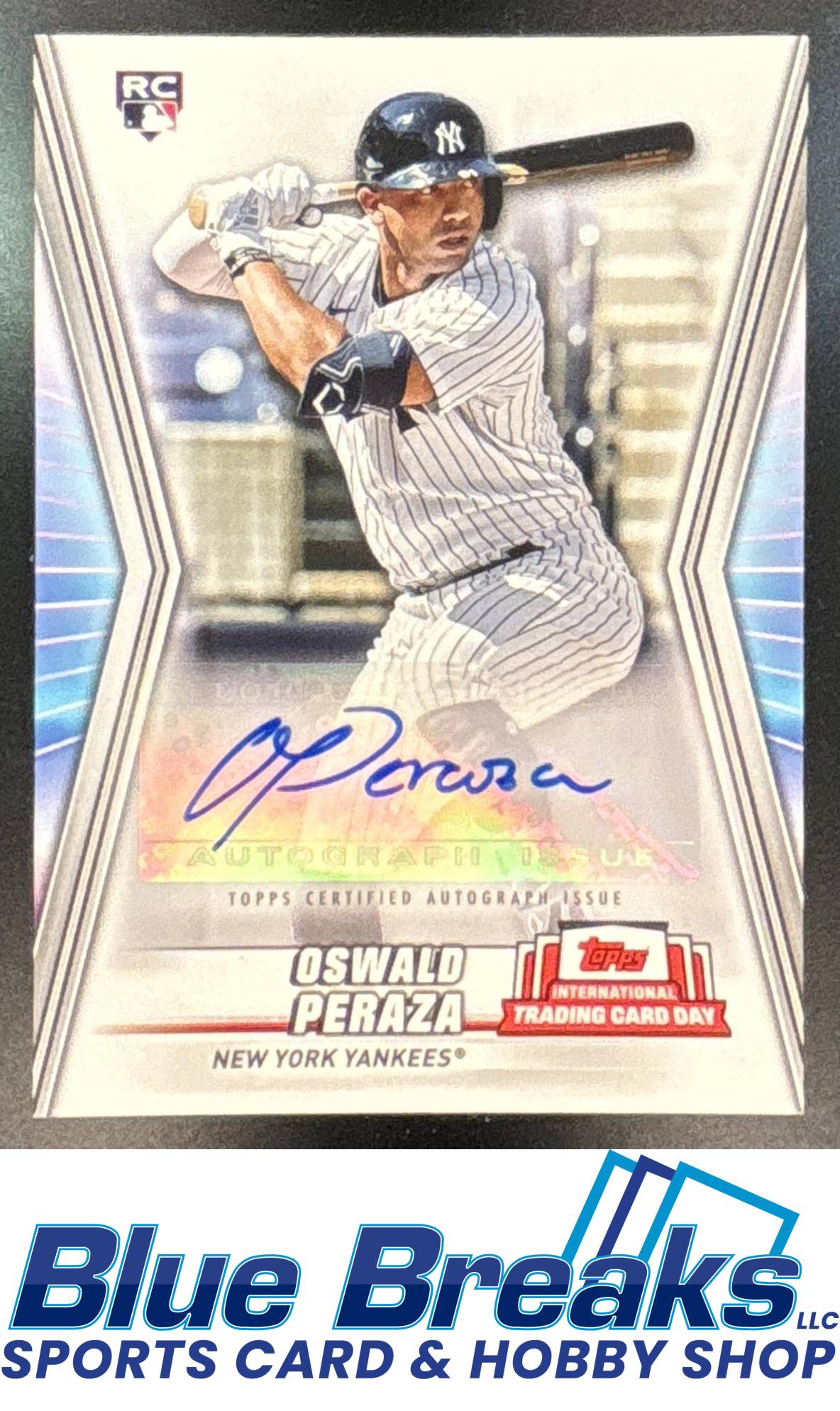 2023 Topps International Trading Card Day Oswald Peraza #AC-OP Auto 019/200 New York Yankees