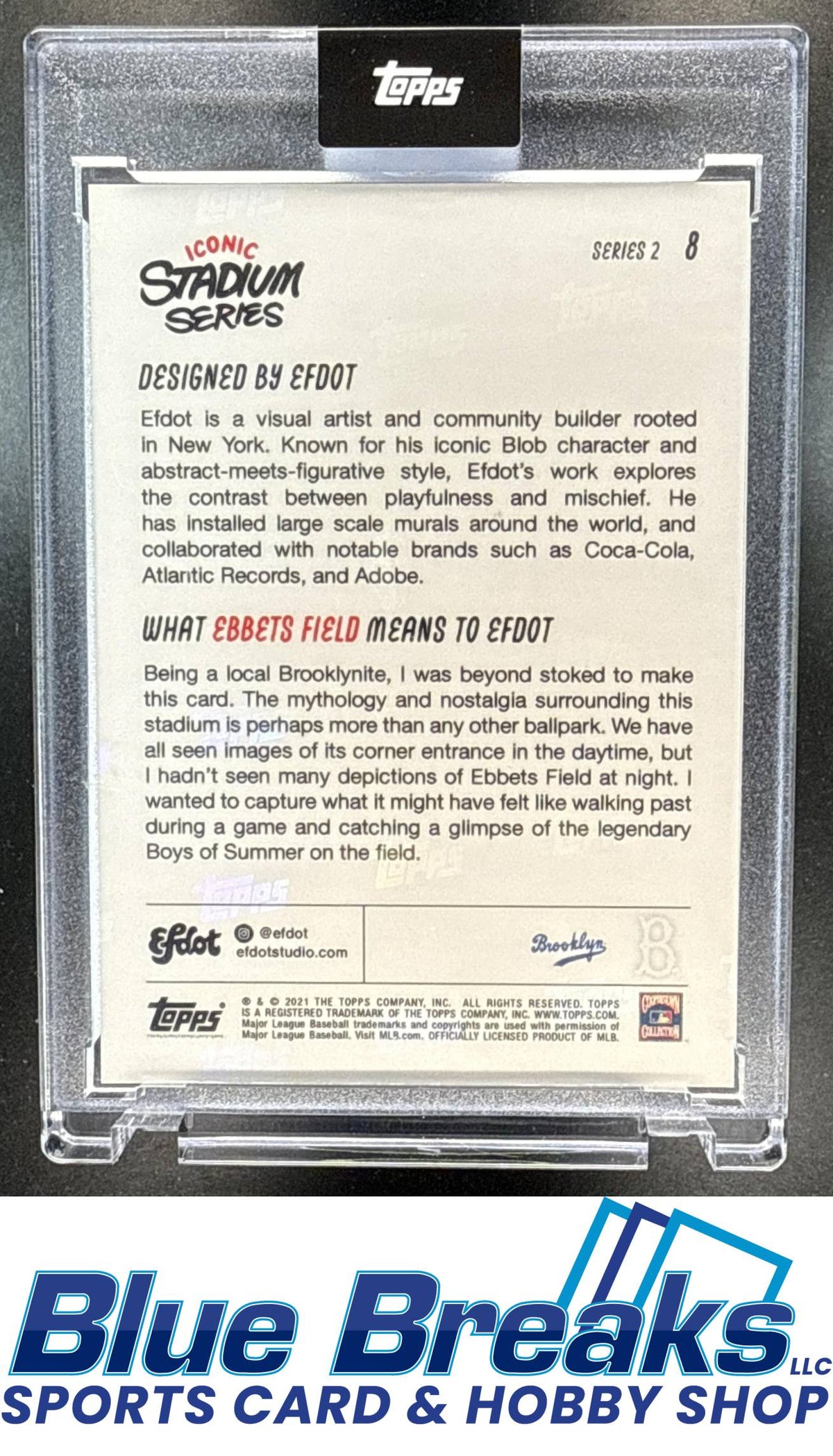 2021 Topps x Efdot Iconic Stadium Series 2 Ebbets Field [RC] #8 Brooklyn Dodgers Los Angeles Dodgers