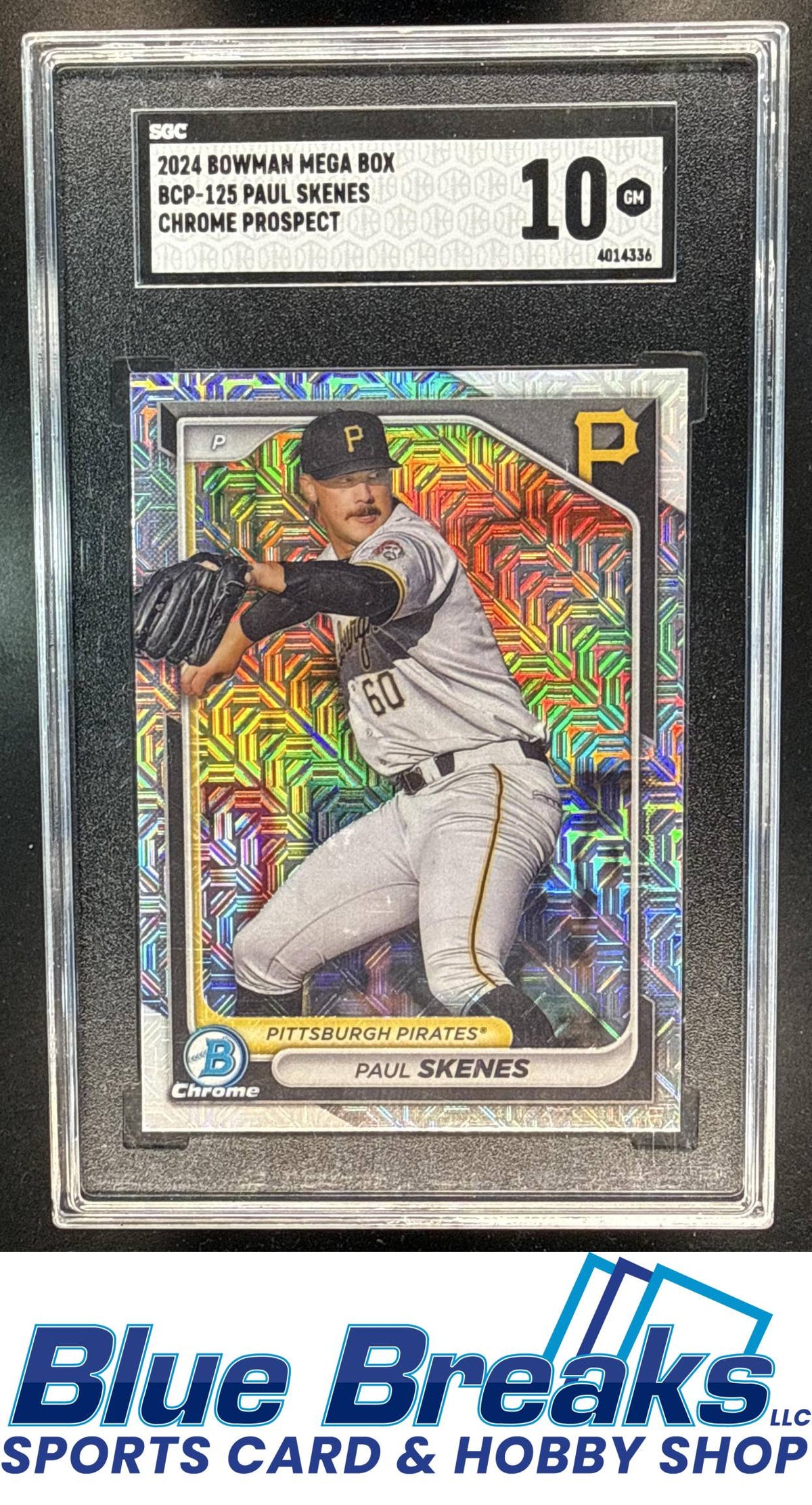 2024 Bowman Mega Box Paul Skenes #BCP-125 Chrome Prospects Mojo Refractor SGC 10 Pittsburgh Pirates