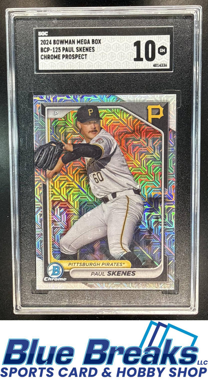 2024 Bowman Mega Box Paul Skenes #BCP-125 Chrome Prospects Mojo Refractor SGC 10 Pittsburgh Pirates