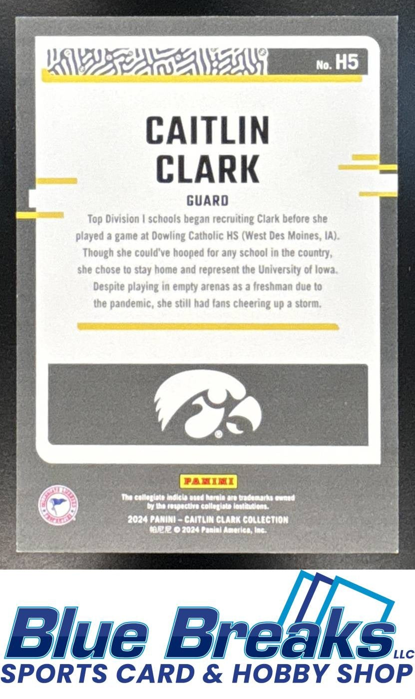 2024 Panini Caitlin Clark Collection #H5 Highlights Floating Hearts 067/199 RC