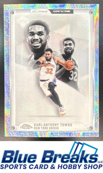 2025 Topps Chrome Update Karl-Anthony Towns #GC-8 Glass Canvas New York Knicks
