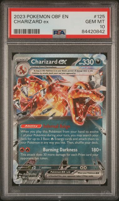 2023 Pokémon - Obsidian Flames - Charizard ex - #125 - PSA 10