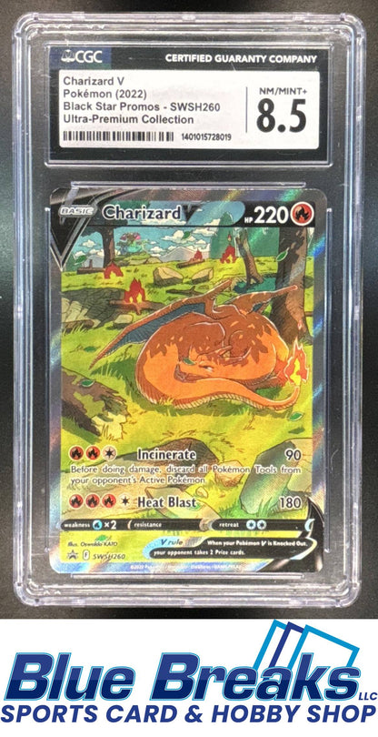 2022 Pokemon Sword & Shield Black Star Promos Charizard V #SWSH260 CGC 8.5