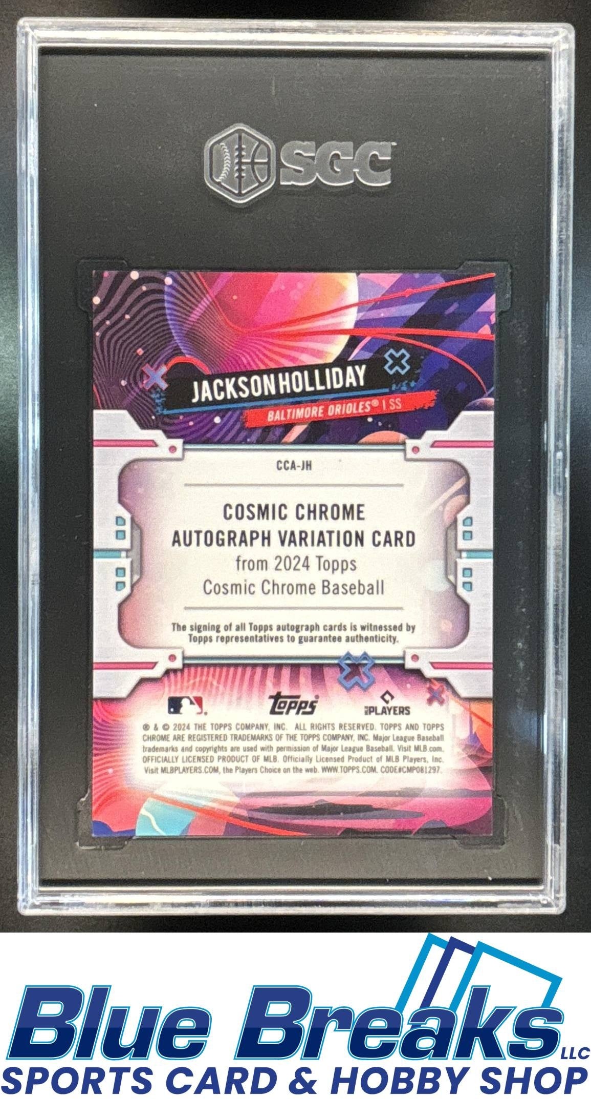 2024 Topps Cosmic Chrome Auto Jackson Holliday RC #CCA-JH SGC 9.5 Orioles