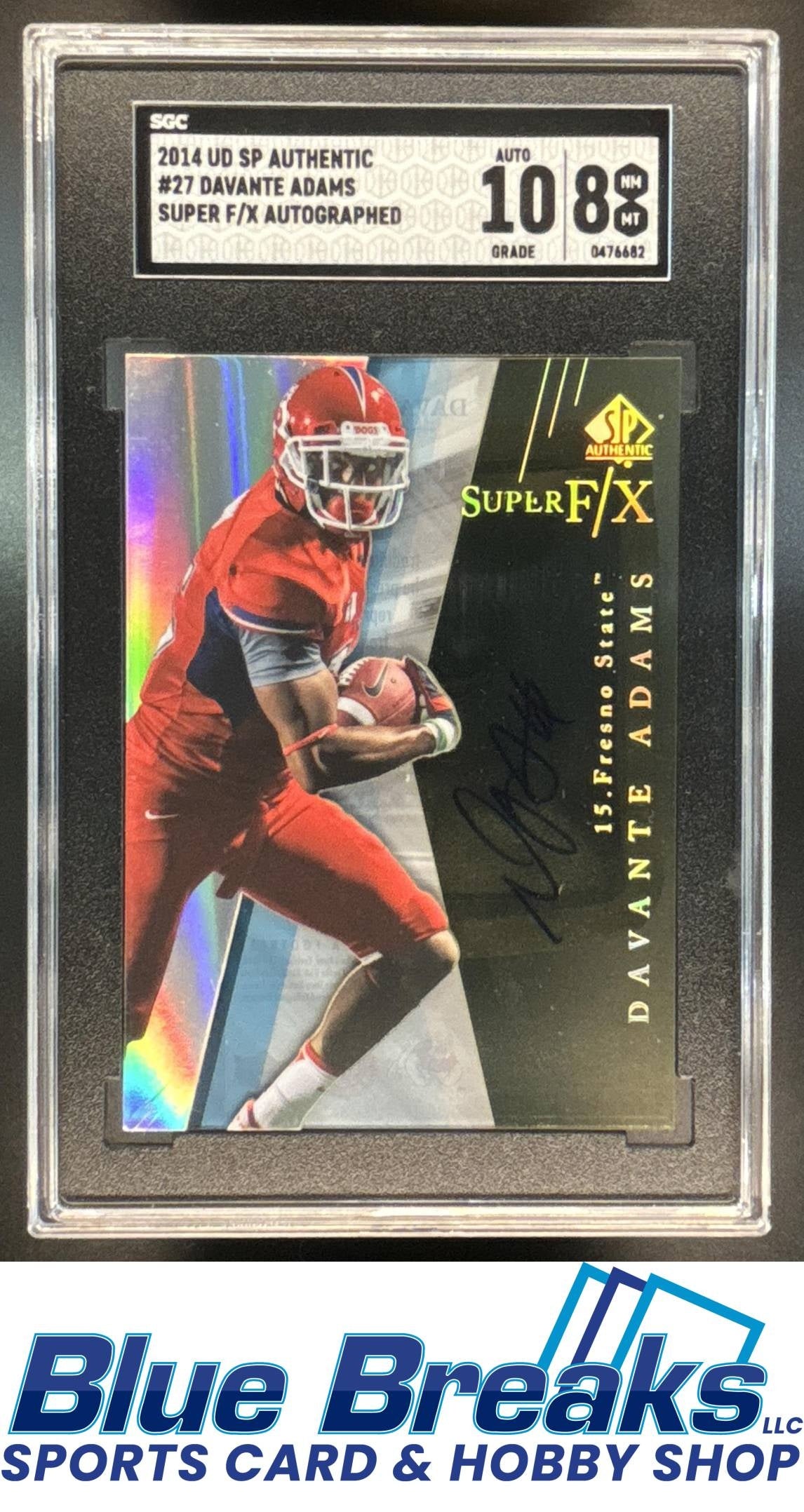 2014 SP Authentic Super F/X Auto Davante Adams [RC] #27 RC SGC 8 Bulldogs