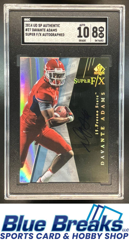 2014 SP Authentic Super F/X Auto Davante Adams [RC] #27 RC SGC 8 Bulldogs
