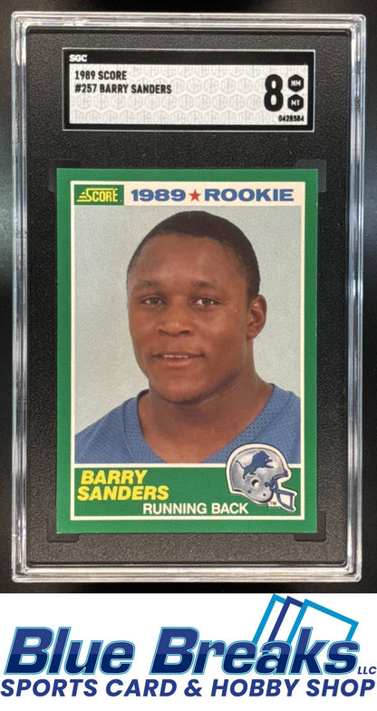 1989 Score Barry Sanders [RC] #257 RC SGC 8 Lions