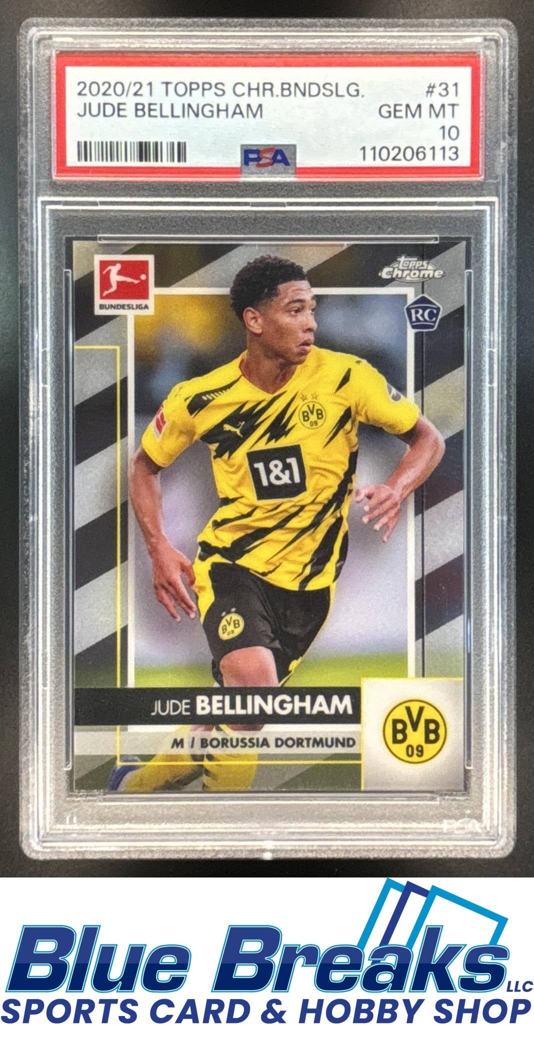 2020 Topps Chrome Bundesliga Jude Bellingham RC #31 PSA 10 Dortmund