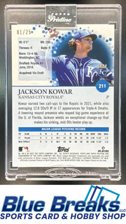 2022 Topps Pristine Jackson Kowar #211 Orange Refractor 01/25 RC