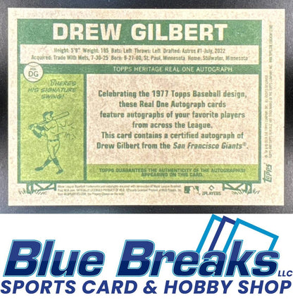 2026 Topps Heritage Real One Auto Drew Gilbert RC #ROA-DG San Francisco Giants