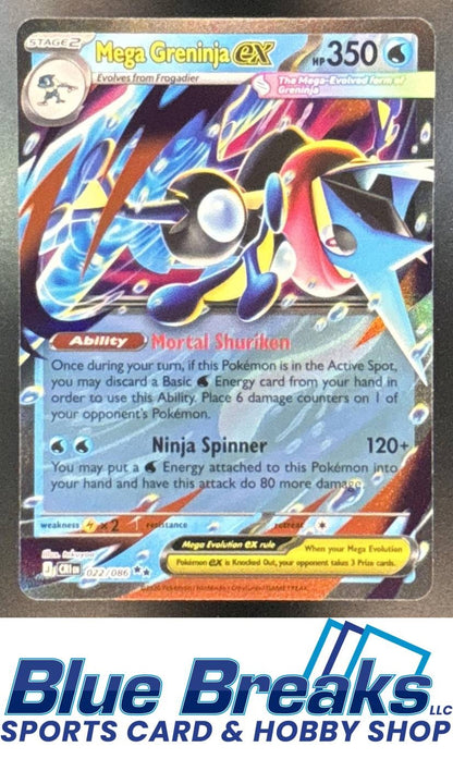 2026 Pokemon Mega Evolution Chaos Rising Double Rare Greninja ex #022/086