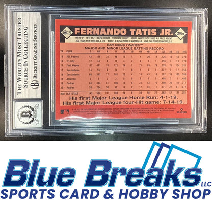 2021 Topps Chrome 1986 Baseball Fernando Tatis Jr. in Person Auto #86BC-20 BGS 10 auto San Diego Padres