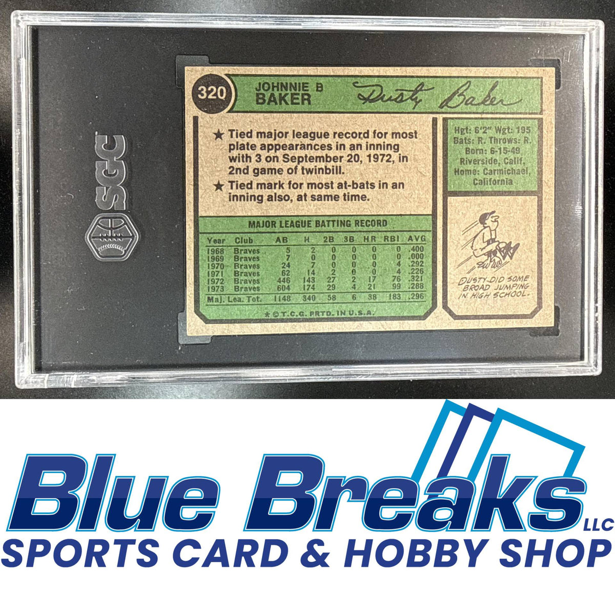 1974 Topps Dusty Baker #320 SGC 5 Atlanta Braves