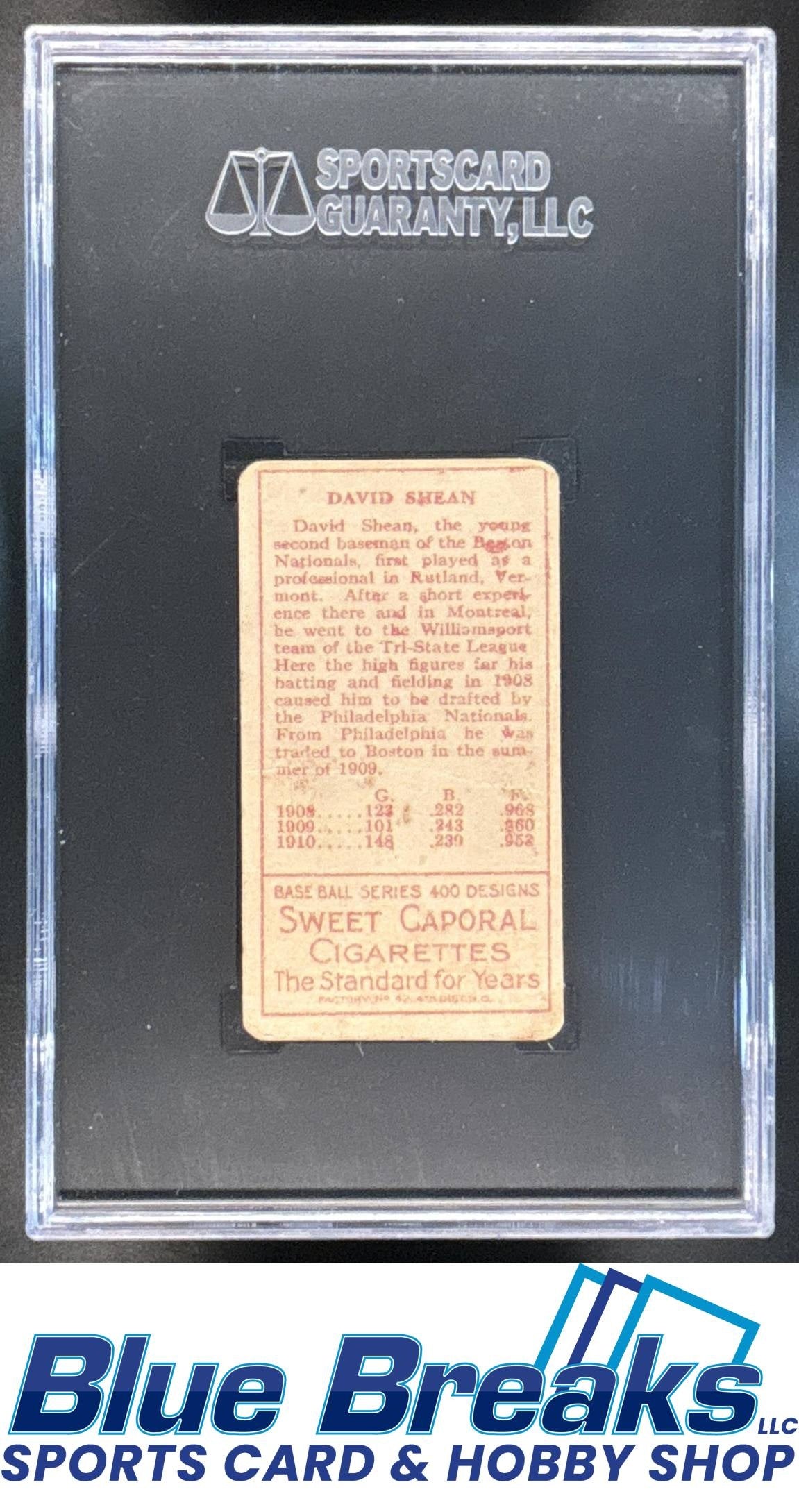 1911 American Tobacco Company T205 Gold Border David Shean #NNO SGC 1.5