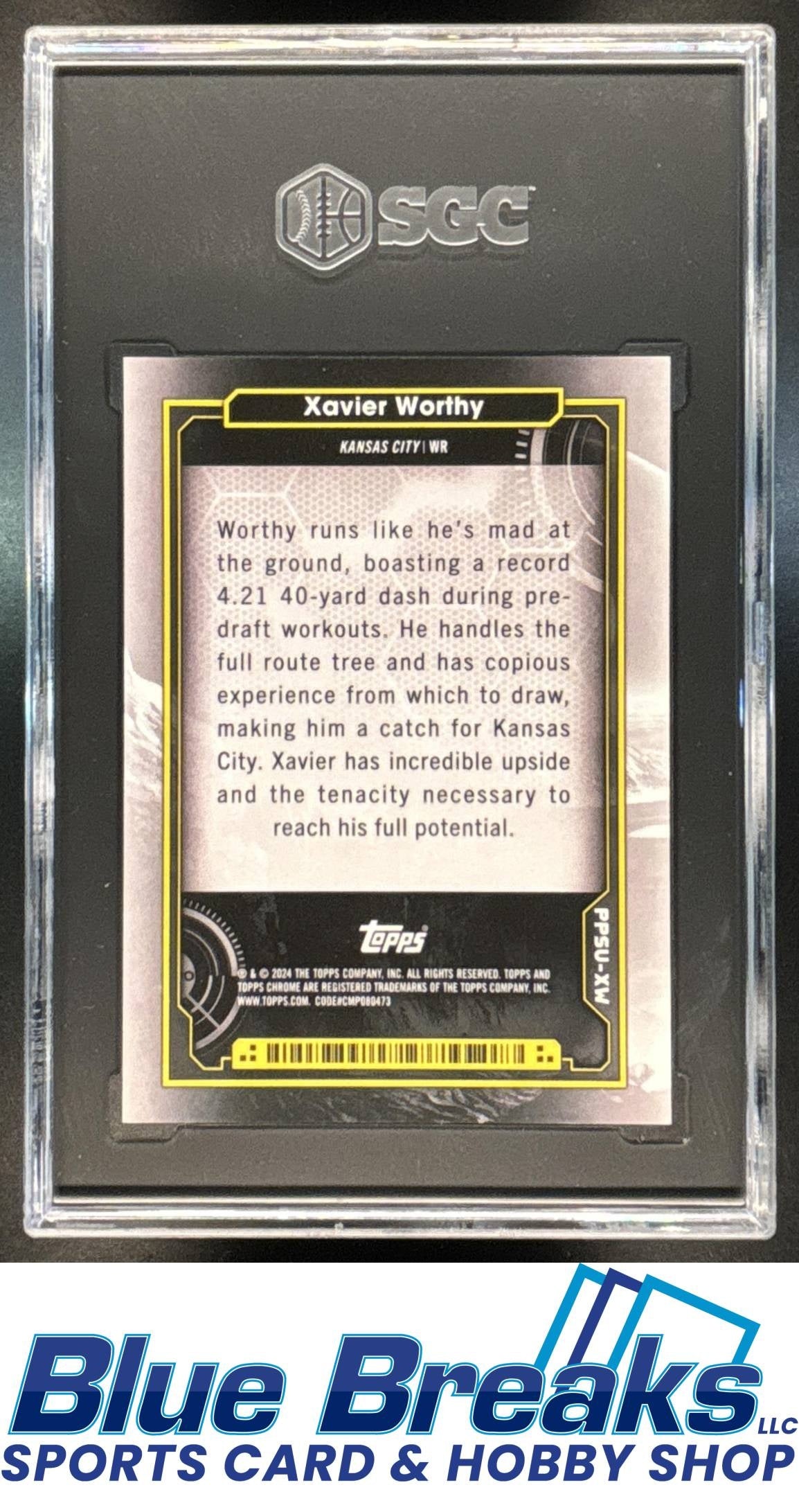 2024 Topps Cosmic Chrome Xavier Worthy #PPSU-XW Planetary Pursuit Sun RC SGC 9