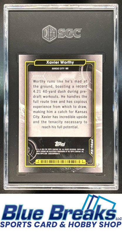 2024 Topps Cosmic Chrome Xavier Worthy #PPSU-XW Planetary Pursuit Sun RC SGC 9