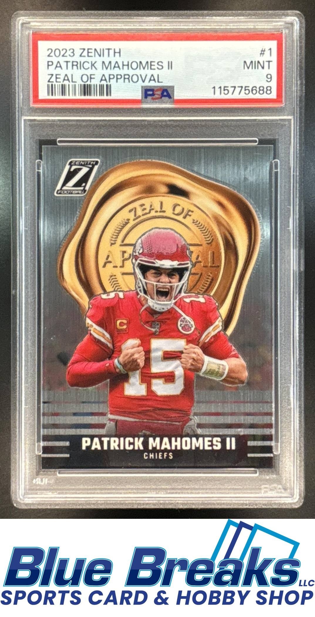 2023 Panini Zenith Patrick Mahomes II #1 Zeal of Approval Silver PSA 9