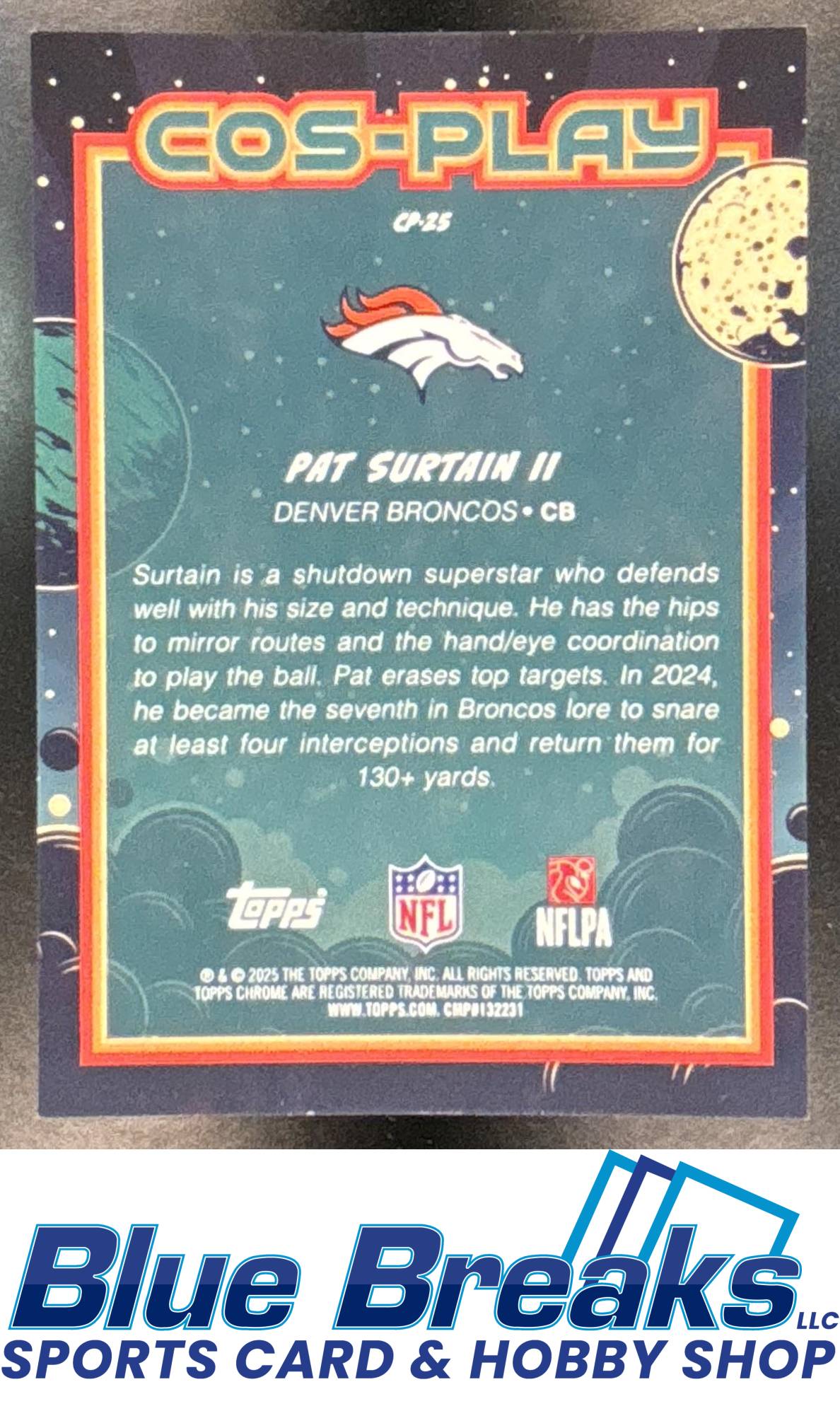 2025 Topps Cosmic Chrome Cos-Play Pat Surtain II #CP-25 SP Denver Broncos