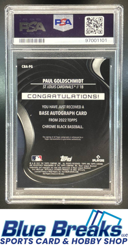 2022 Topps Chrome Black Paul Goldschmidt #CBA-PG Auto Refractor 100/150 PSA 10 St. Louis Cardinals