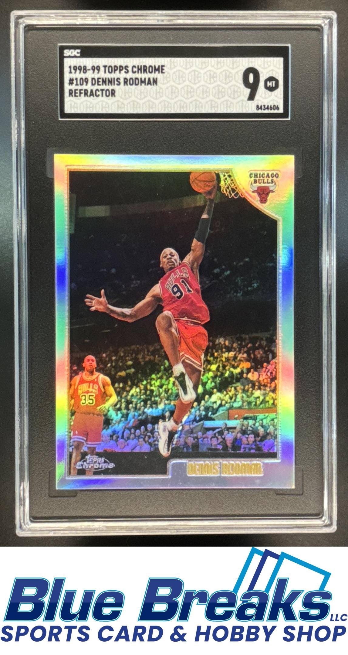 1998-99 Topps Chrome Refractor Dennis Rodman [RC] #109 SGC 9 Bulls