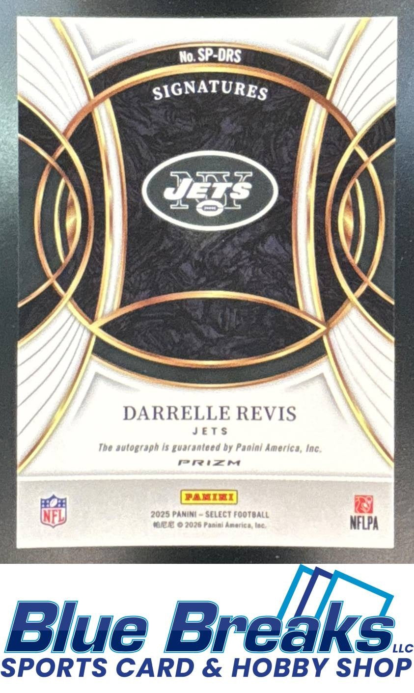 2025 Panini Select Darrelle Revis #SP-DRS Signatures Silver Prizm Auto