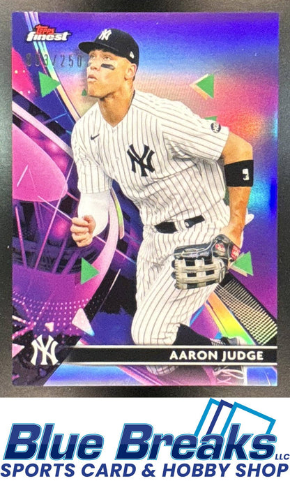 2021 Topps Finest Purple Refractor Aaron Judge 053/250 #77 New York Yankees