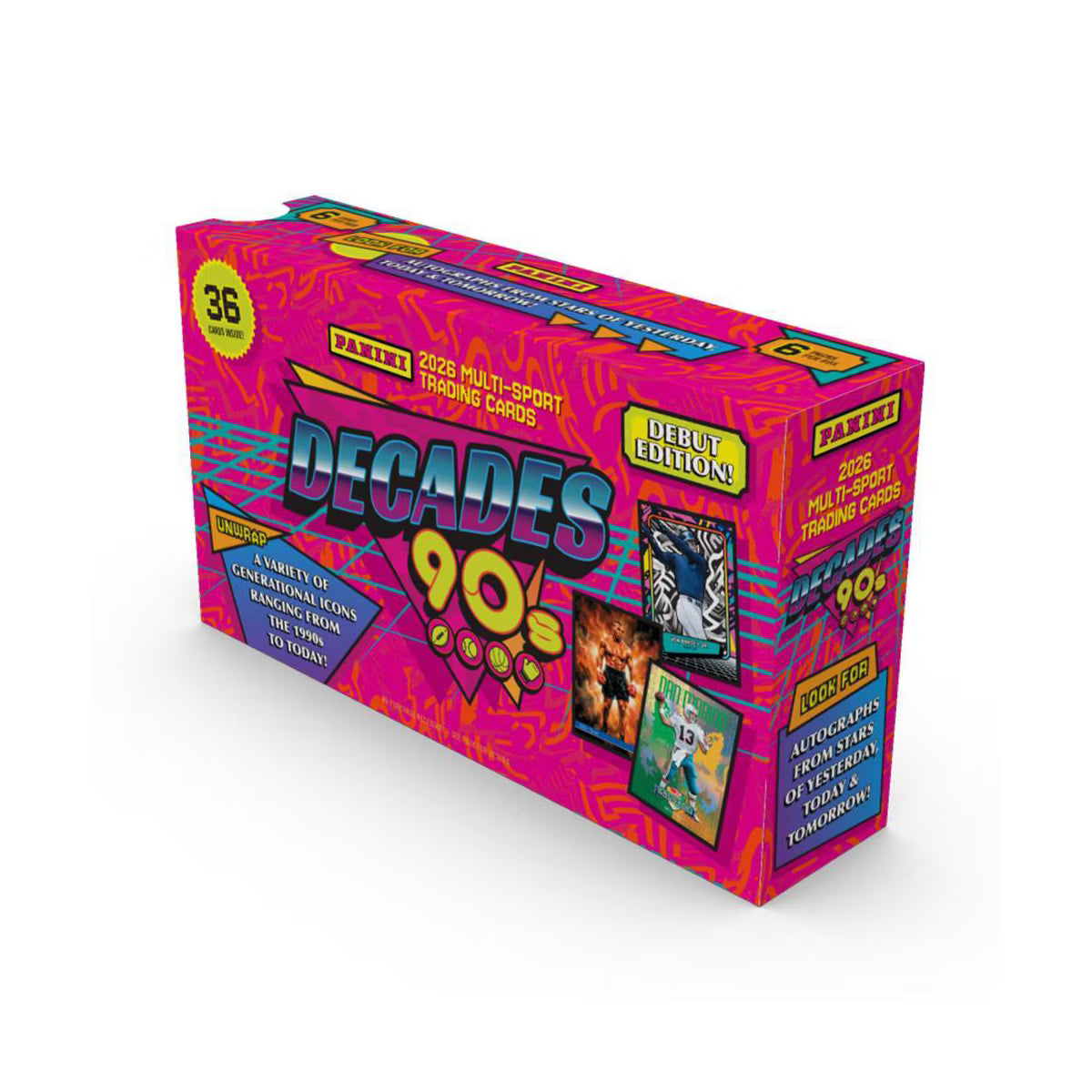2026 Panini Decades Multi-Sport Trading Card 90's Mega Box - Sealed Wax