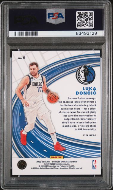 2022 Panini - Donruss Optic - Express Lane - Holo - Luka Doncic - #5 - PSA 8 - basketball - Mavericks