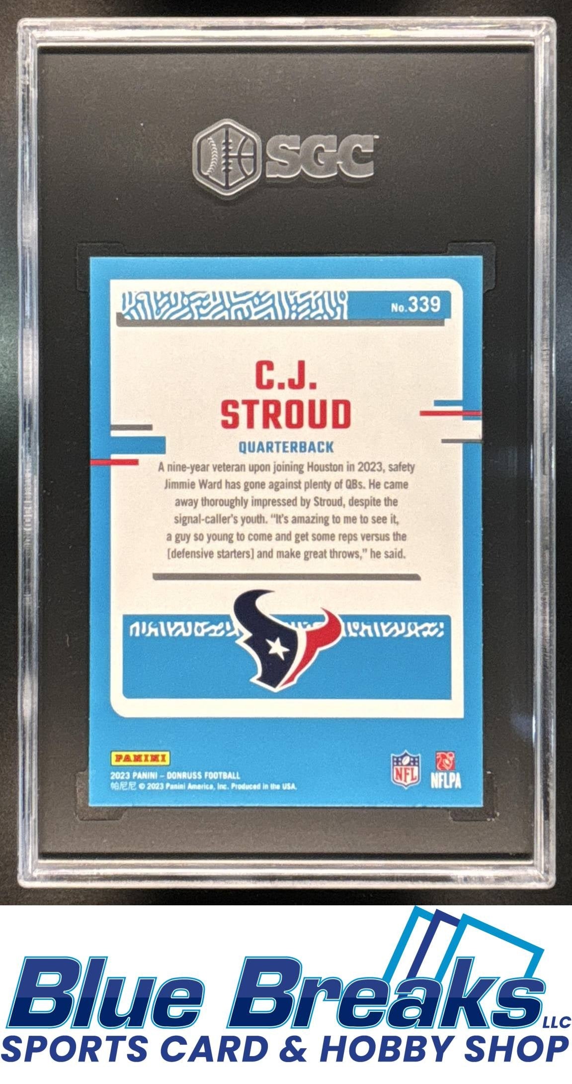2023 Panini Donruss C.J. Stroud #339 Press Proof Blue RC Rated SGC 10
