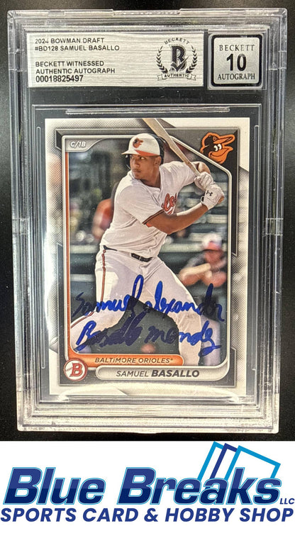 2024 Bowman Draft Samuel Basallo in person auto #BD-128 BGS auto 10 Baltimore Orioles