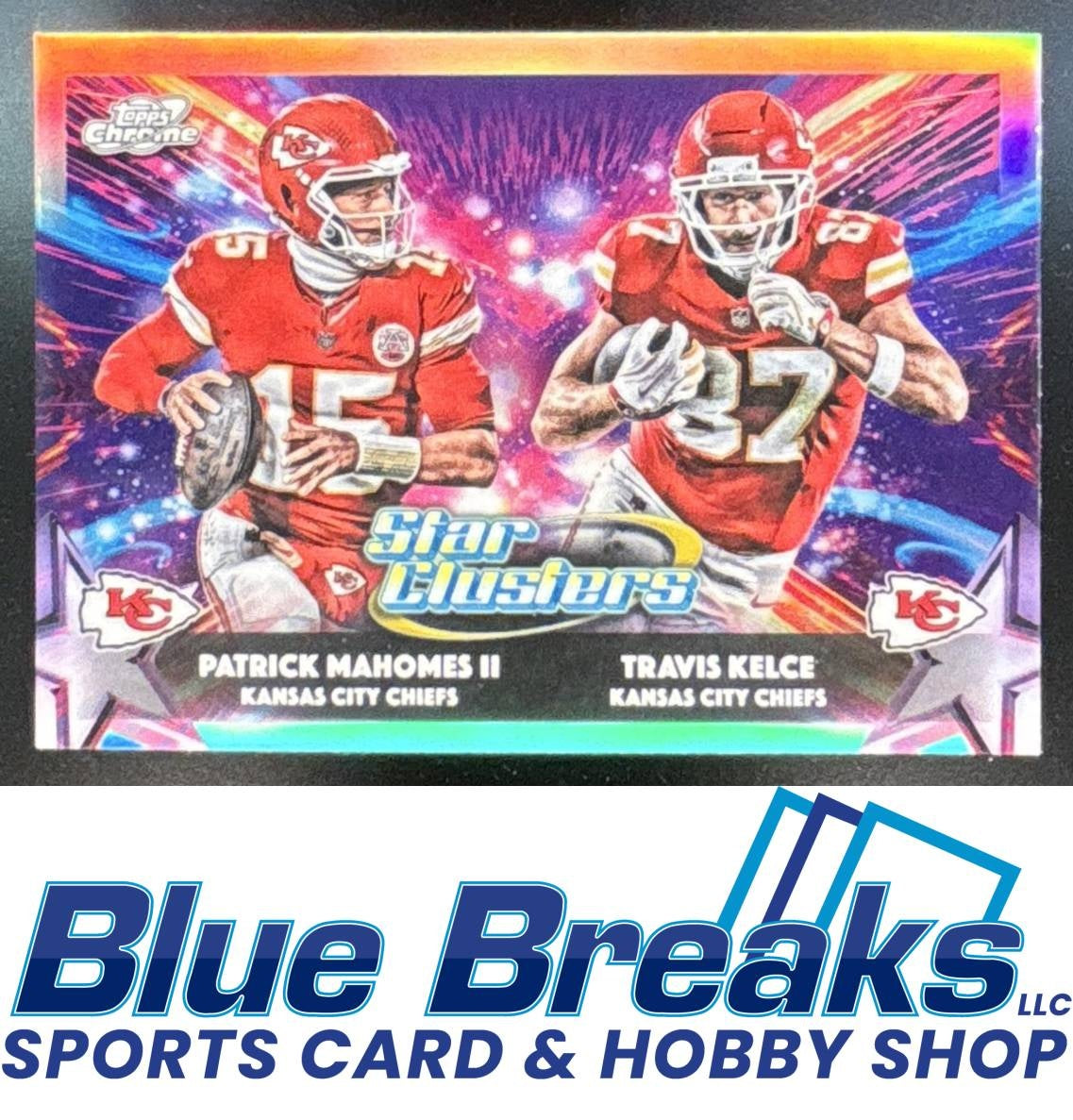 2025 Topps Cosmic Chrome Travis Kelce Patrick Mahomes II #SC-12 Star Clusters Kansas City Chiefs