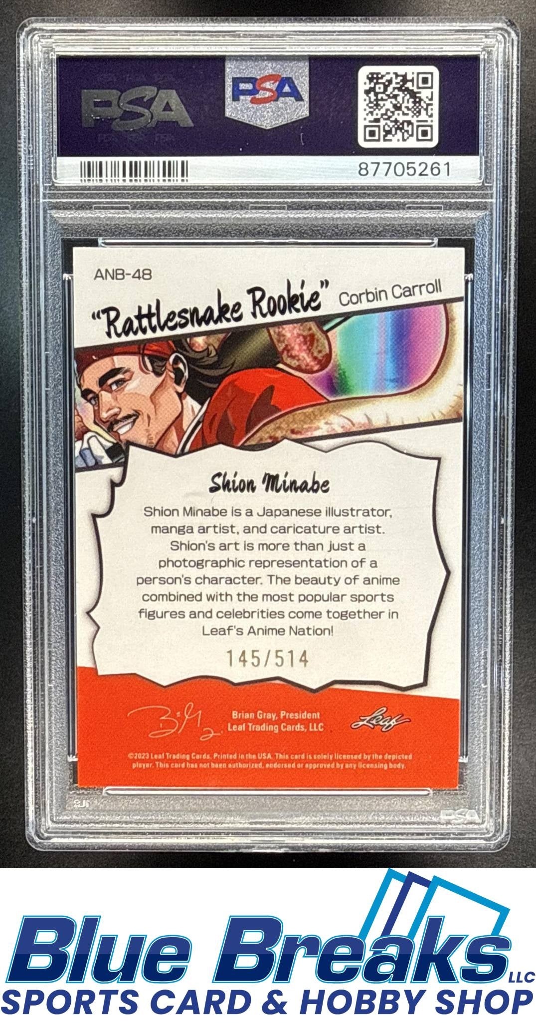 2023 Leaf Web Exclusives Anime Nation Corbin Carroll #48 PSA 9