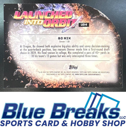 2024 Topps Cosmic Chrome Launched Into Orbit Bo Nix RC #LIO-6 Denver Broncos