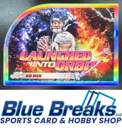 2024 Topps Cosmic Chrome Launched Into Orbit Bo Nix RC #LIO-6 Denver Broncos