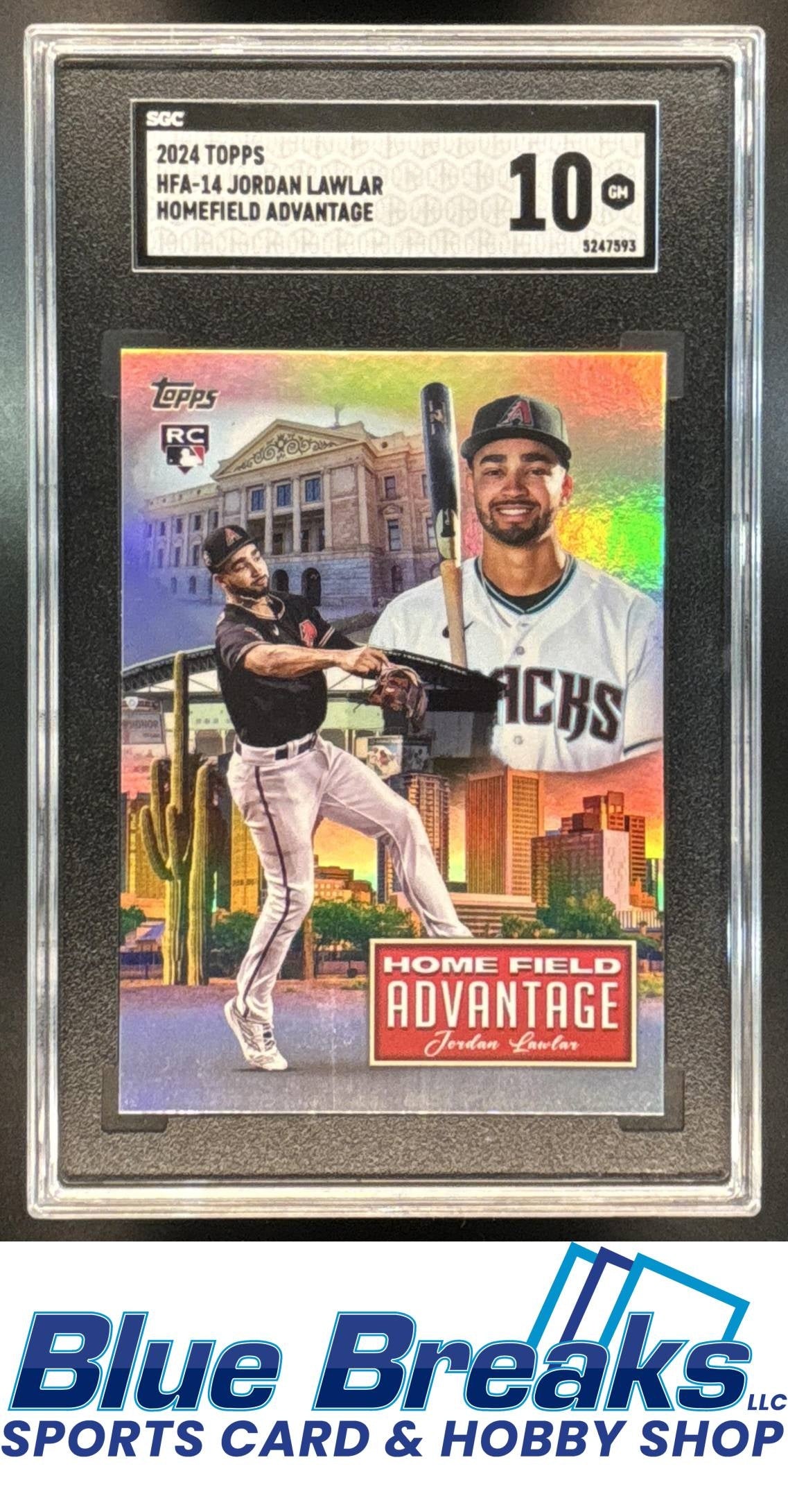 2024 Topps Homefield Advantage Jordan Lawlar RC #HFA-14 SGC 10 Diamondbacks