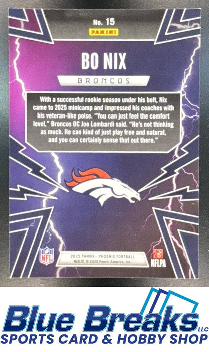 2025 Panini Phoenix Thunderbirds Bo Nix [RC] #15 Denver Broncos