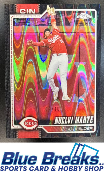 2026 Topps Chrome Noelvi Marte #11 Black Raywave Refractor 02/10 Cincinnati Reds