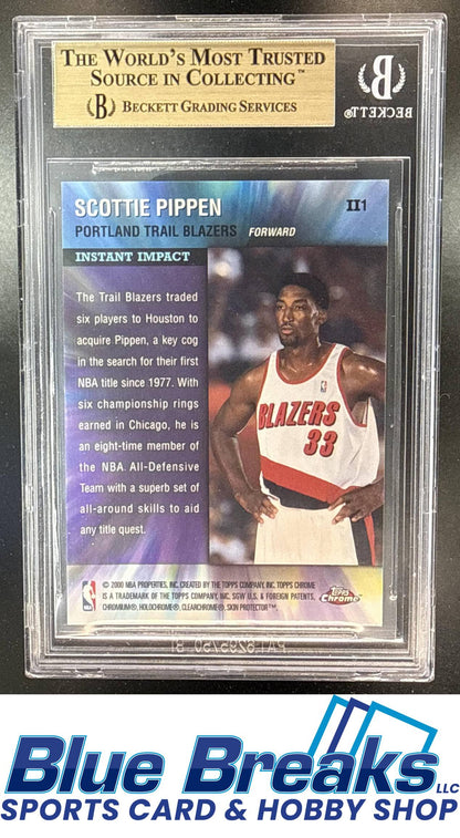 1999 Topps Chrome Scottie Pippen #II1 Instant Impact Refractor BGS 9.5 Portland Trailblazers