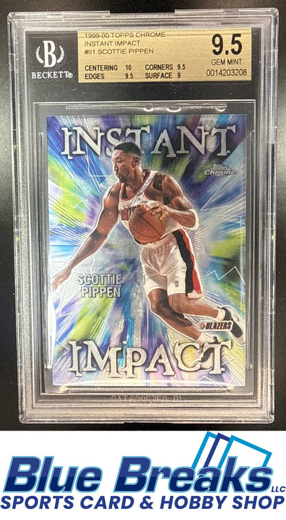1999 Topps Chrome Scottie Pippen #II1 Instant Impact Refractor BGS 9.5 Portland Trailblazers