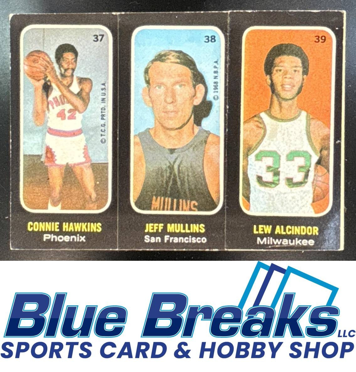 1971 Topps Connie Hawkins Jeff Mullins Lew Alcindor #37-38-39 Trios Stickers